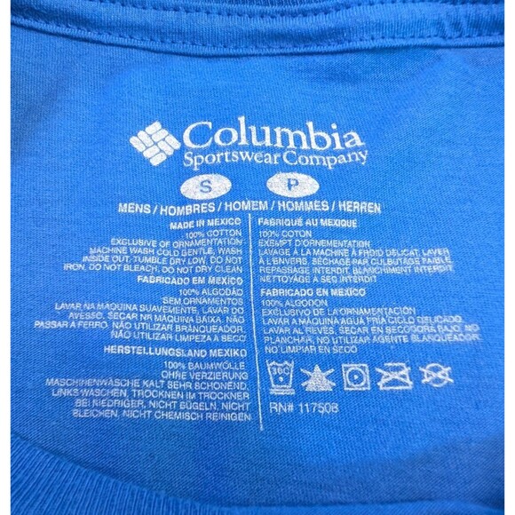 Columbia PFG T-Shirt Men's Small Blue Sasquatch Fishing Graphic Short Sleeve NWT - Picture 4 of 7